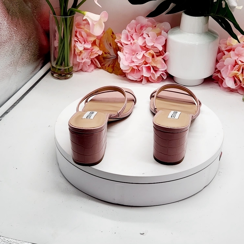 Steve Madden Issy Block Heel Slide Sandal Pink Sz 9.5M - Picture 7 of 16